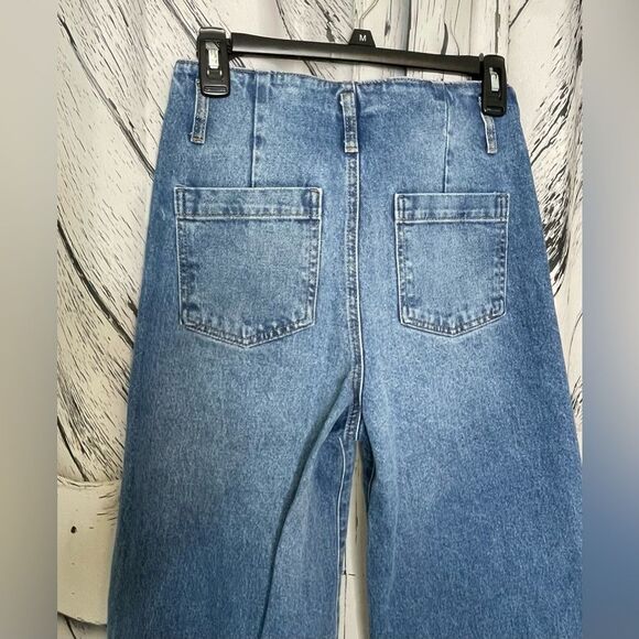 Zara Jeans High Waisted Wide Leg Ankle Size 2 - Picture 4 of 6